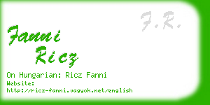 fanni ricz business card